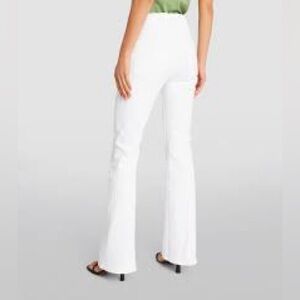 Veronica Beard White Flare Jeans USA Made Size 0 High Rise Stretch Bootcut